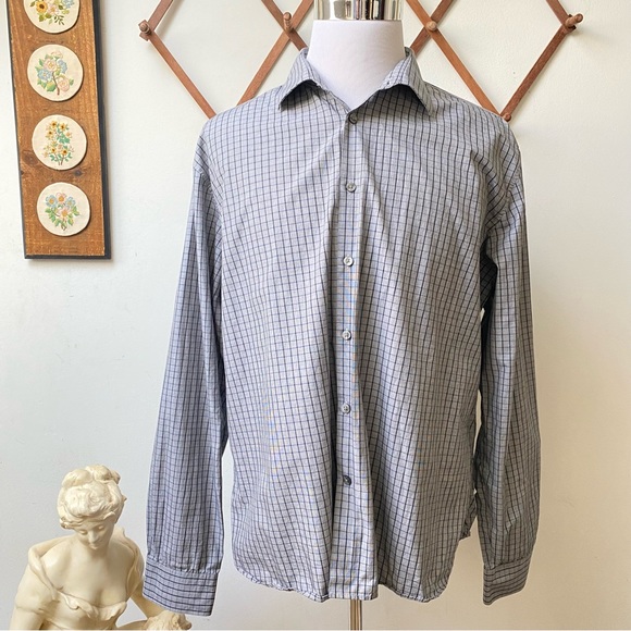 John Varvatos Slim Fit Plaid Dress Shirt - Picture 1 of 12